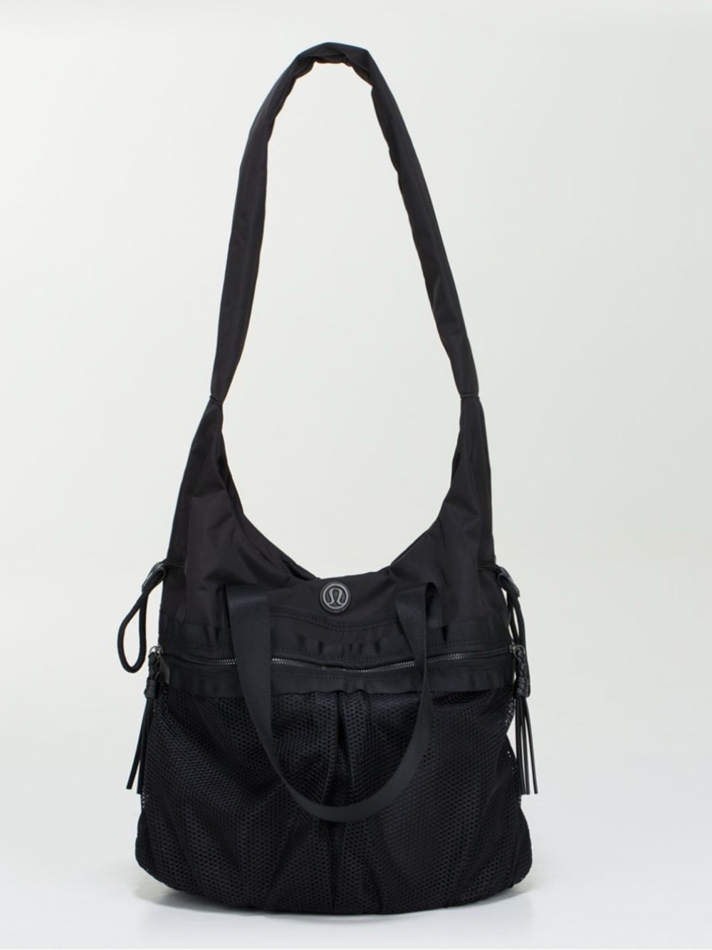 Vintage LULULEMON YIN TO YANG HOBO purse bag versatile black padded long strap